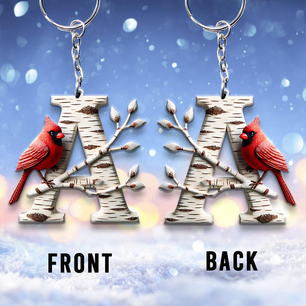 Cardinal Letter - Personalized Memorial Keychain