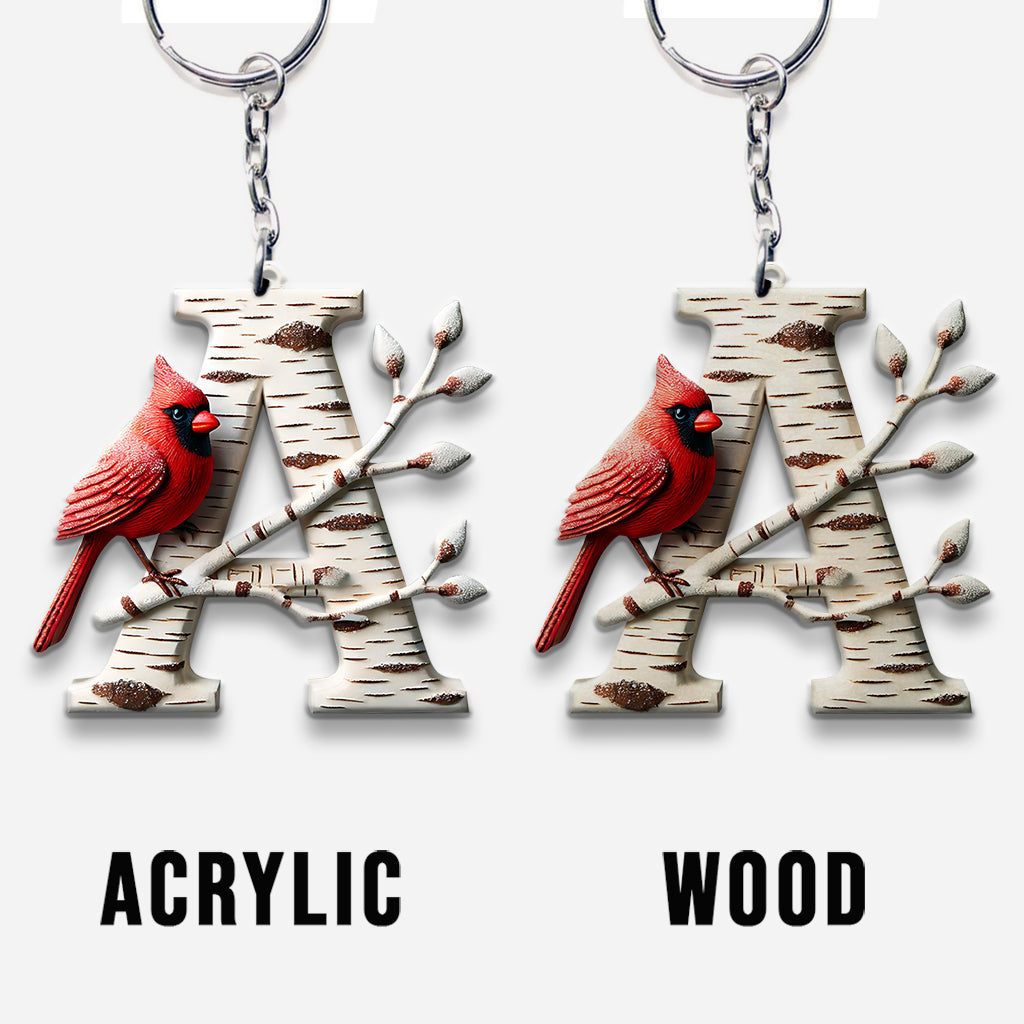 Cardinal Letter - Personalized Memorial Keychain
