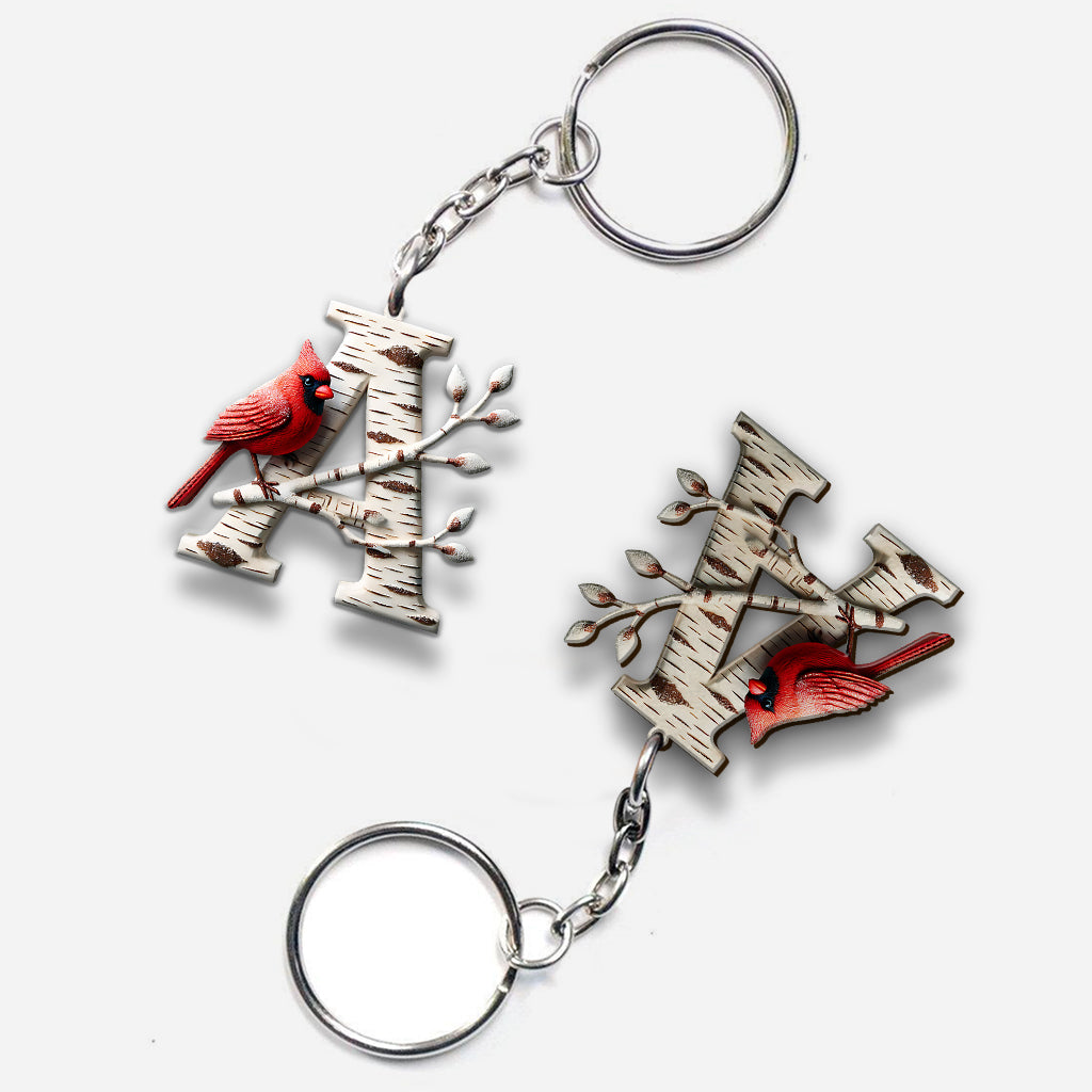 Cardinal Letter - Personalized Memorial Keychain