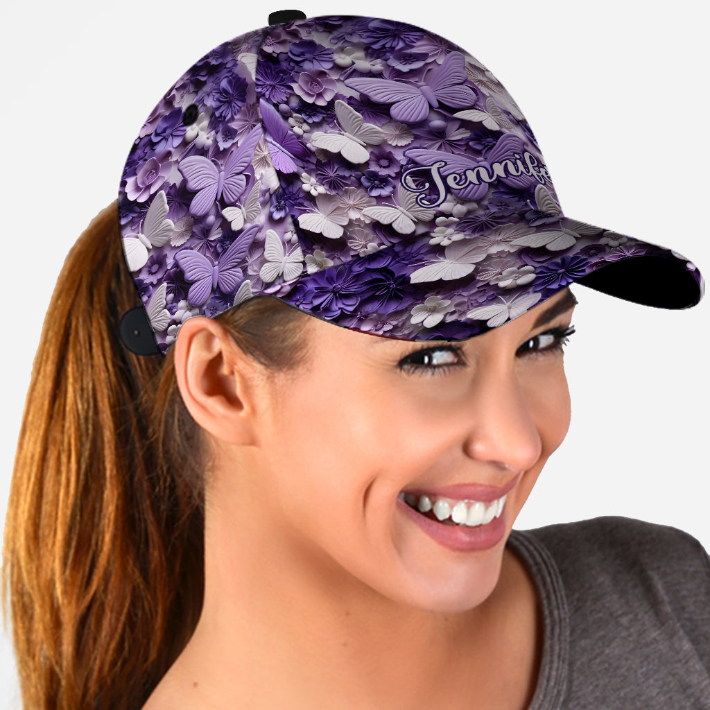 Papillons violets - Casquette classique personnalisée à papillons