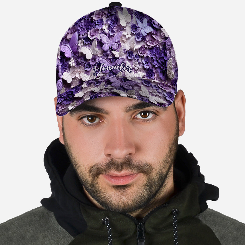 Papillons violets - Casquette classique personnalisée à papillons