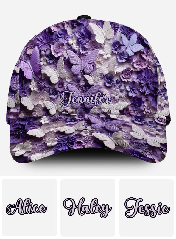 Papillons violets - Casquette classique personnalisée à papillons