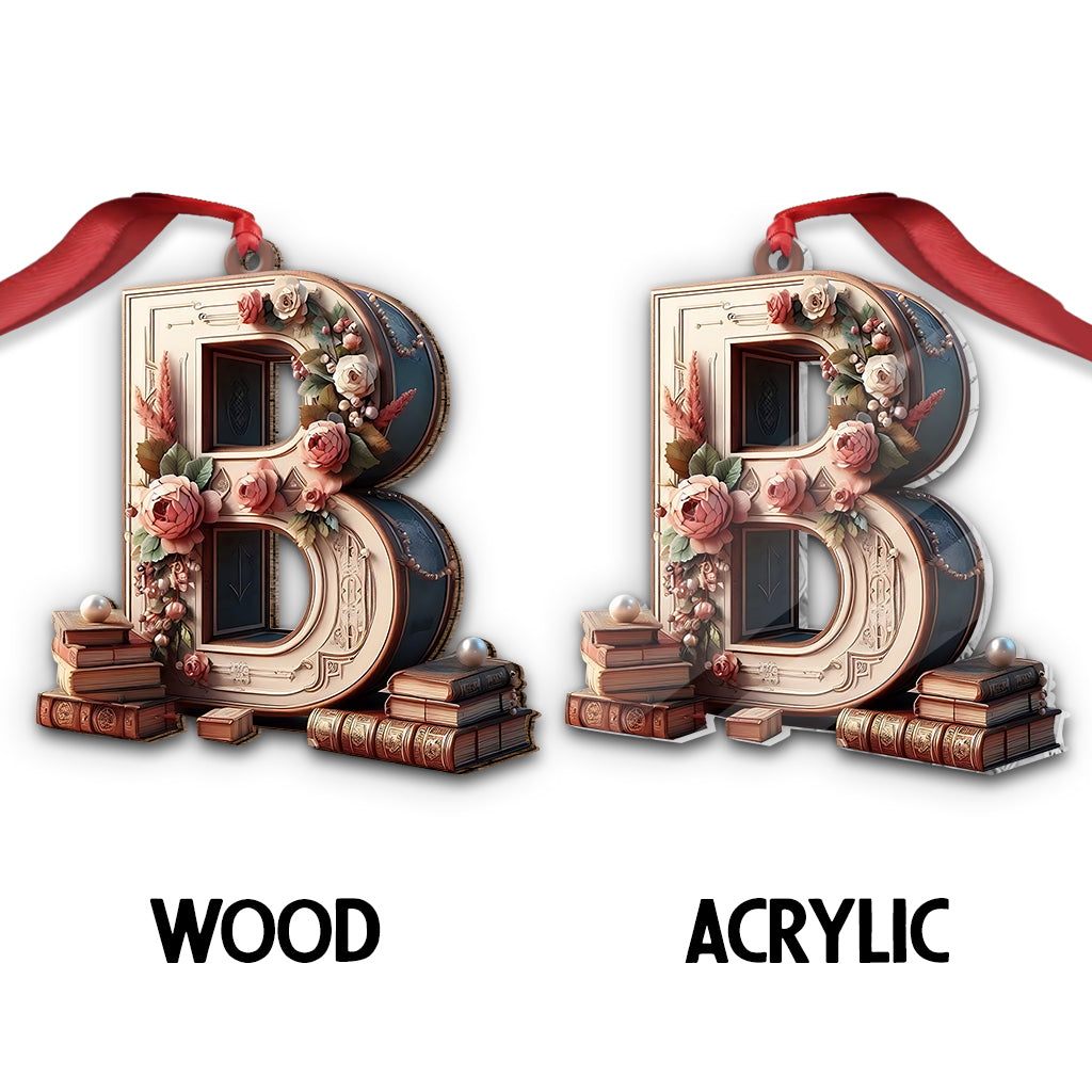 Ornement de livre vintage en forme de lettre - Ornement de livre personnalisé