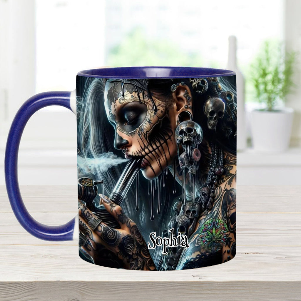 Mug personnalisé « Reine Psychédélique » avec motif cannabis