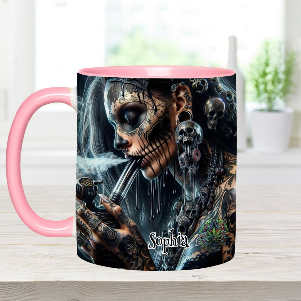 Mug personnalisé « Reine Psychédélique » avec motif cannabis