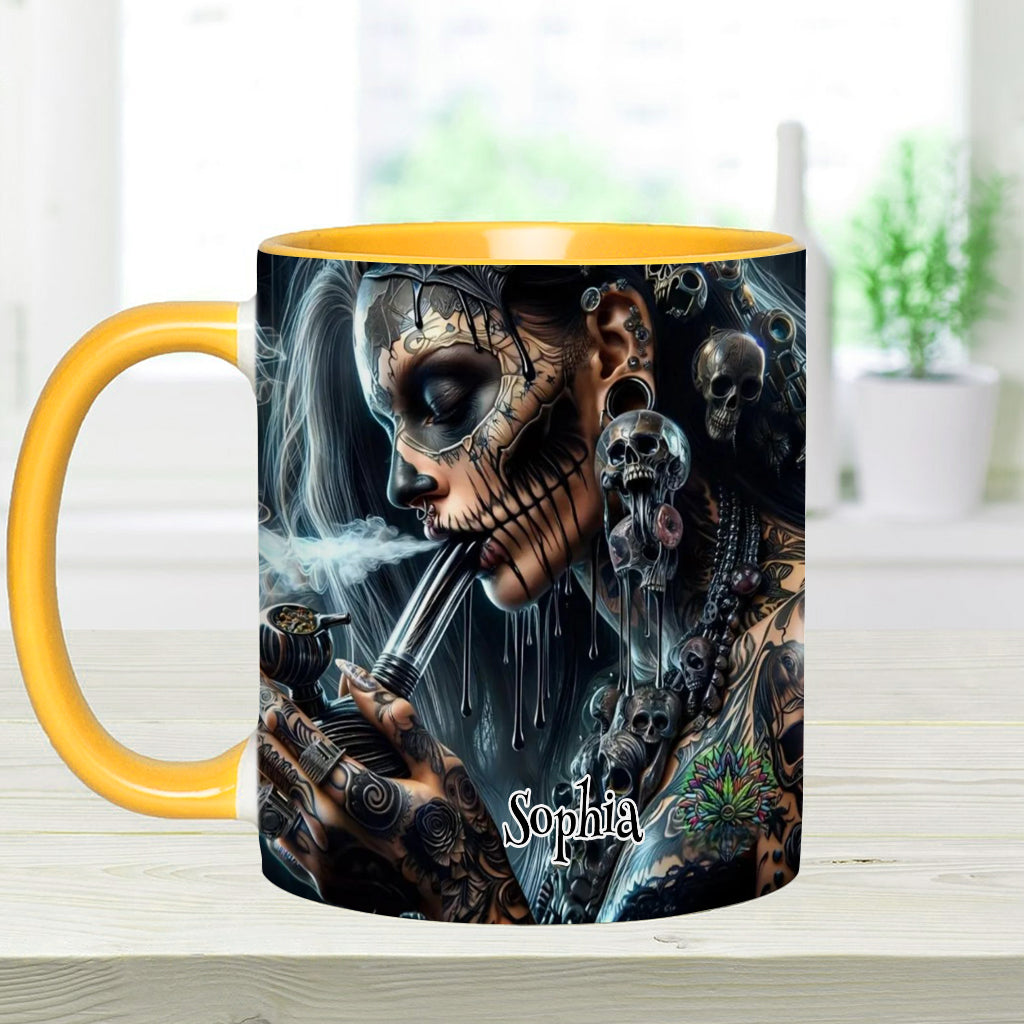 Mug personnalisé « Reine Psychédélique » avec motif cannabis