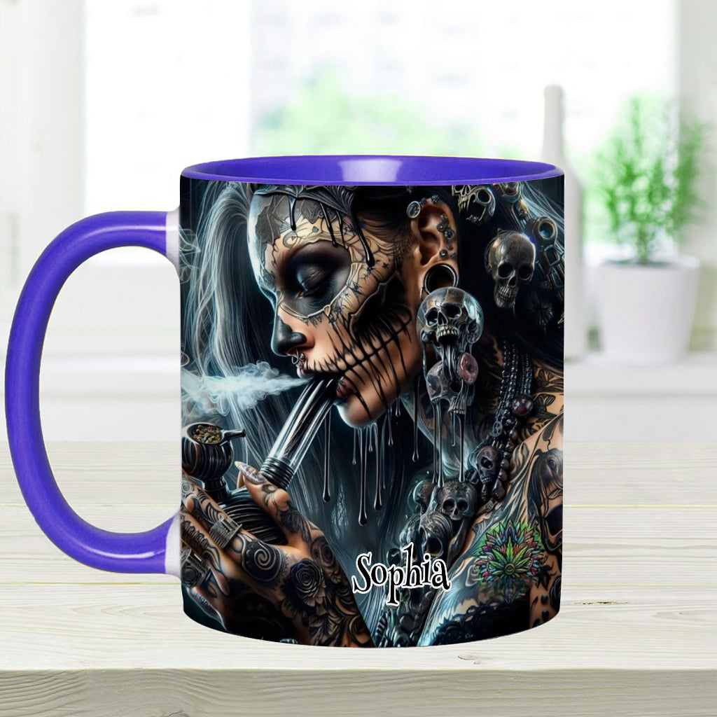 Mug personnalisé « Reine Psychédélique » avec motif cannabis
