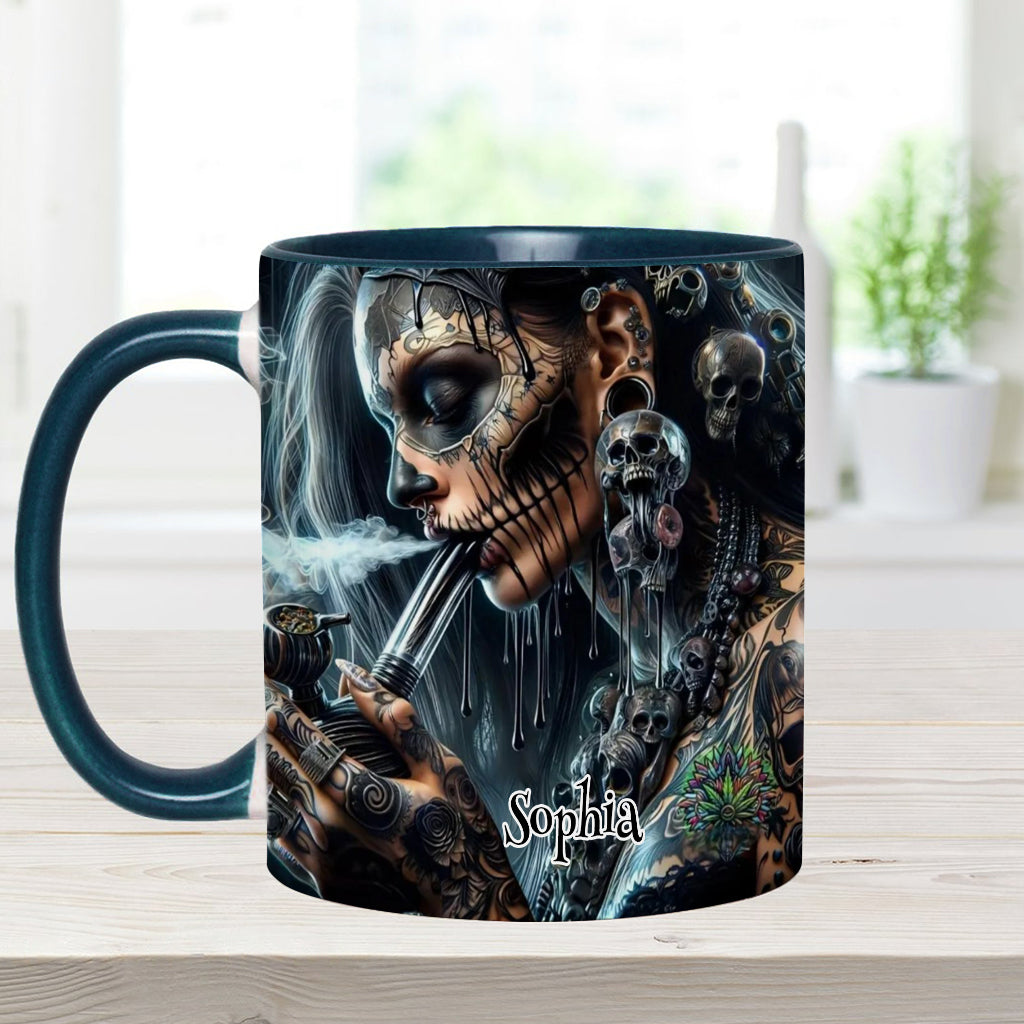 Mug personnalisé « Reine Psychédélique » avec motif cannabis