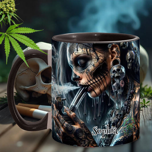 Mug personnalisé « Reine Psychédélique » avec motif cannabis
