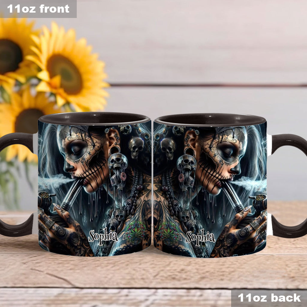 Mug personnalisé « Reine Psychédélique » avec motif cannabis