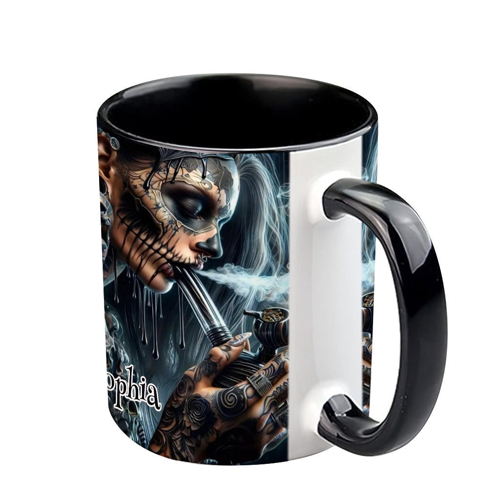 Mug personnalisé « Reine Psychédélique » avec motif cannabis
