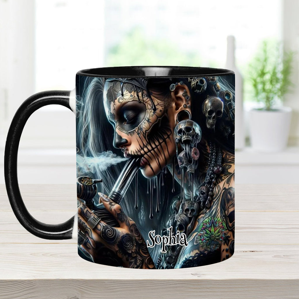 Mug personnalisé « Reine Psychédélique » avec motif cannabis