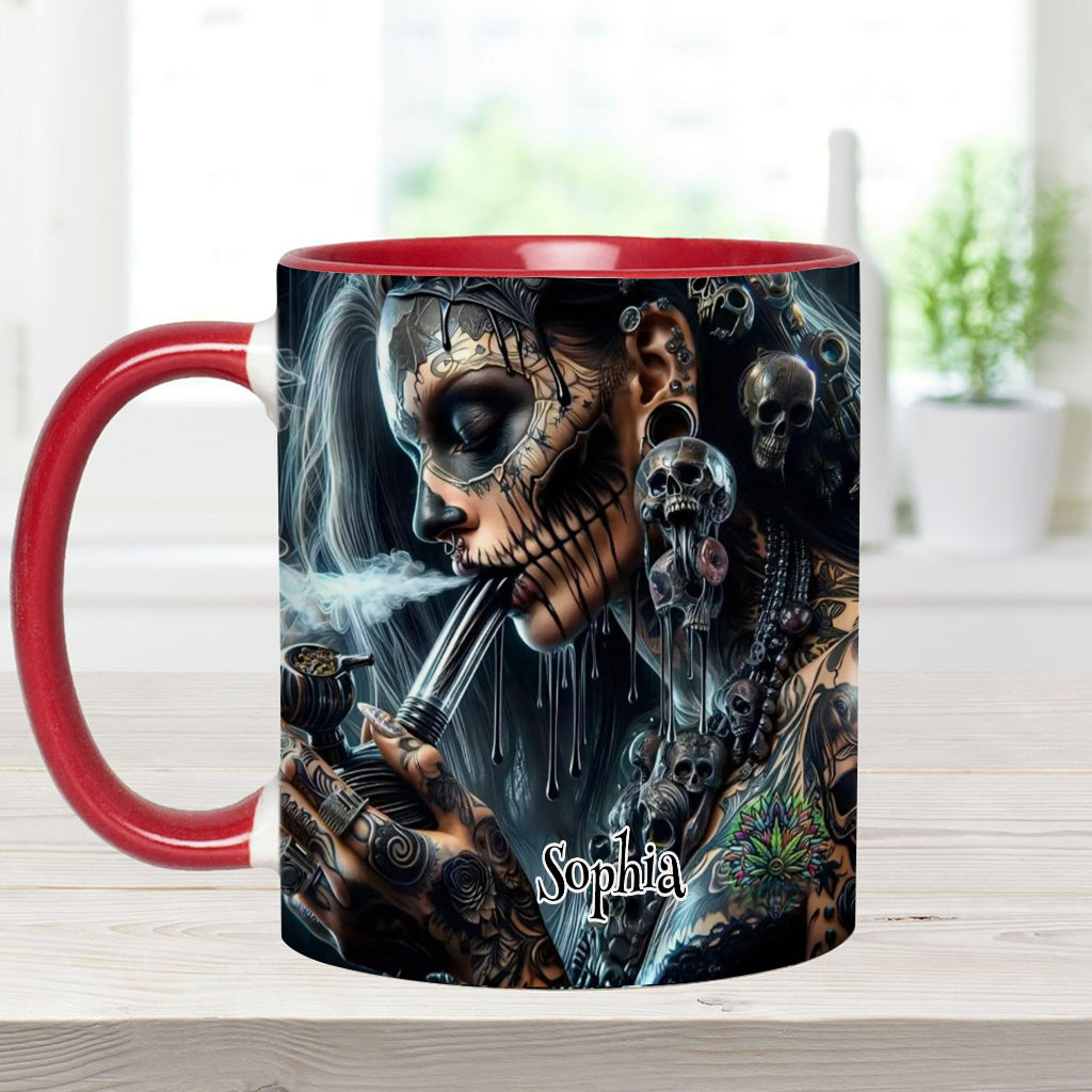 Mug personnalisé « Reine Psychédélique » avec motif cannabis