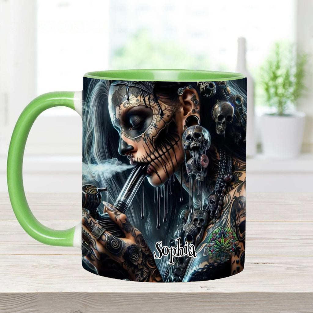Mug personnalisé « Reine Psychédélique » avec motif cannabis