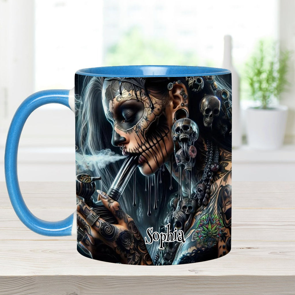 Mug personnalisé « Reine Psychédélique » avec motif cannabis