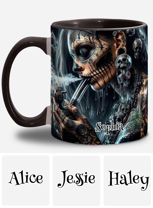 Mug personnalisé « Reine Psychédélique » avec motif cannabis