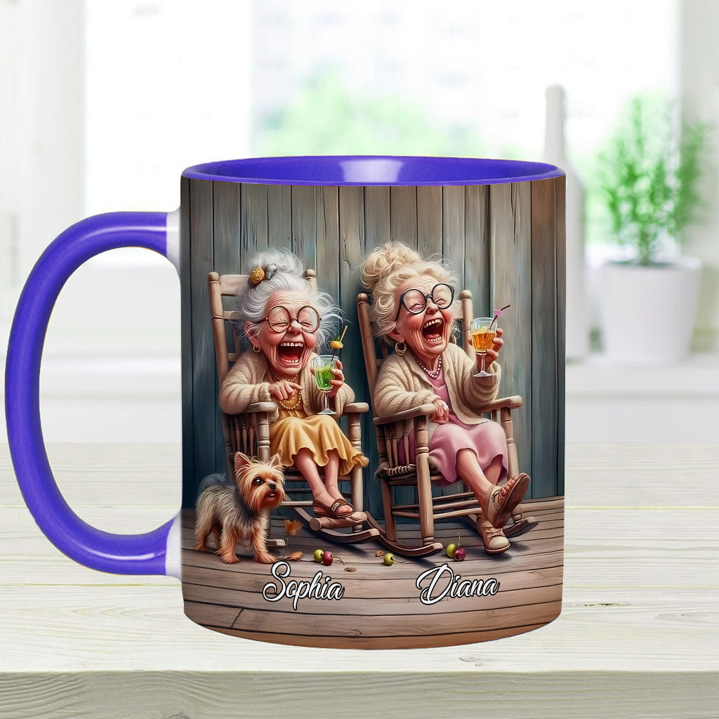 Soyons amis jusqu'à la vieillesse et la folie - Mug personnalisé pour meilleure amie