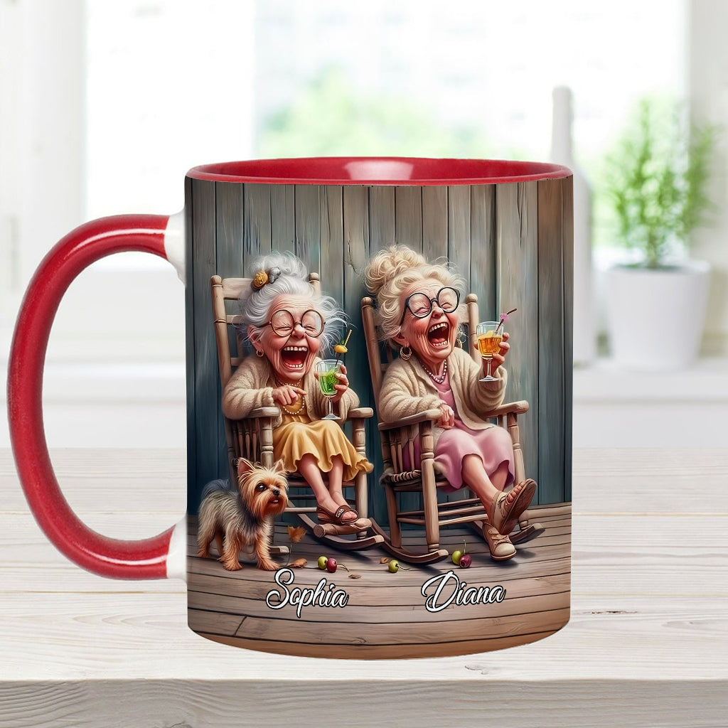 Soyons amis jusqu'à la vieillesse et la folie - Mug personnalisé pour meilleure amie