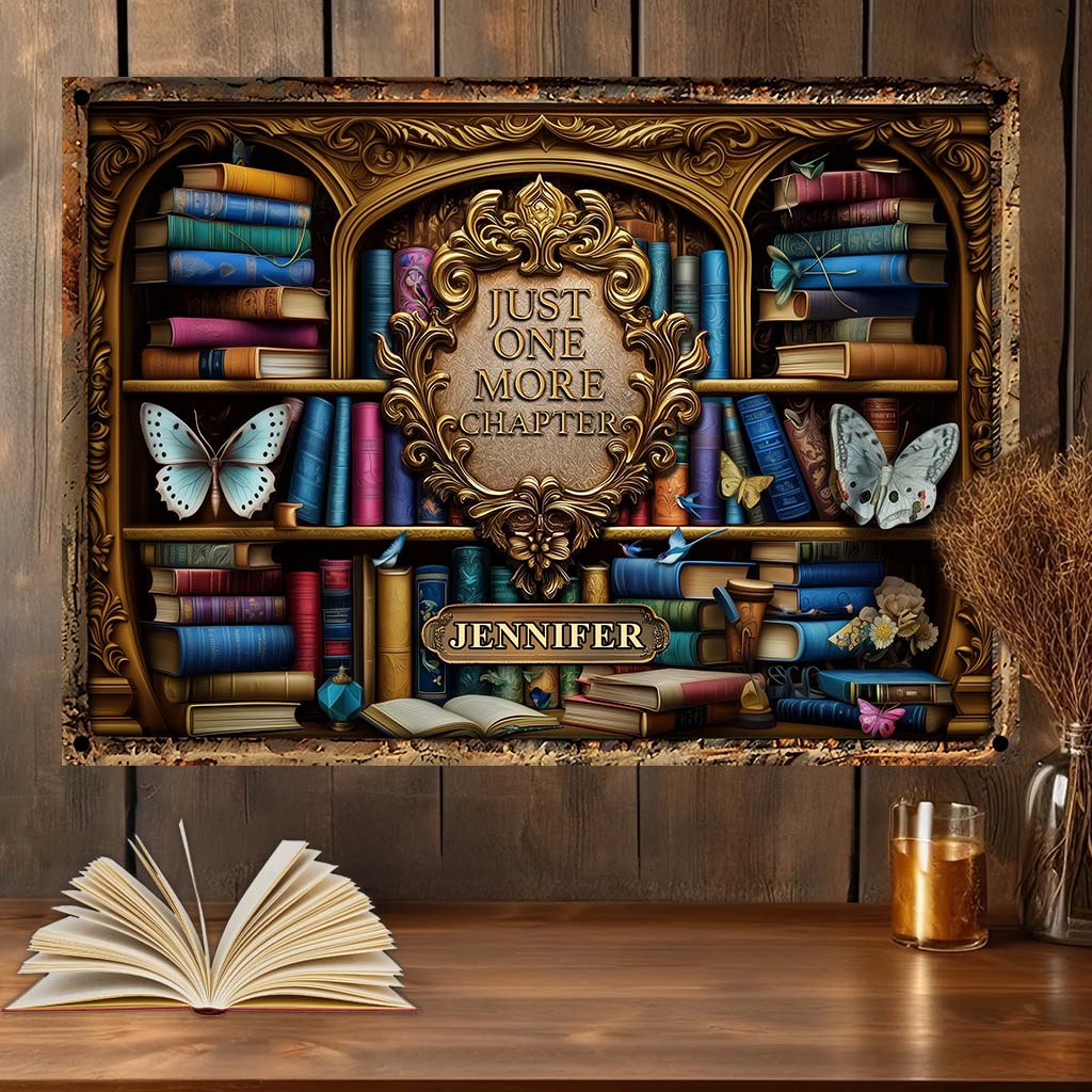 Just One More Chapter - Personalized Book Rectangle Metal Sign
