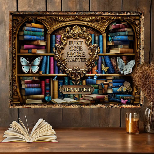 Juste un chapitre de plus - Plaque métallique rectangulaire personnalisée en forme de livre