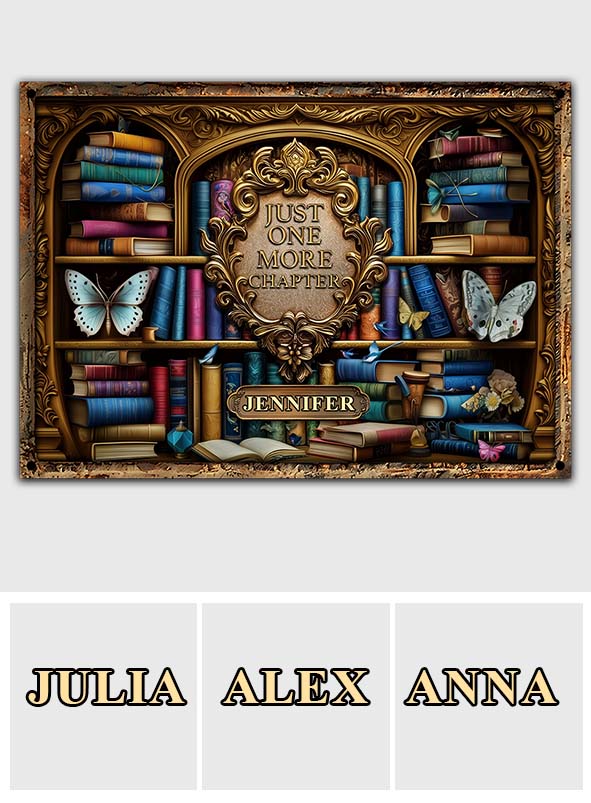 Just One More Chapter - Personalized Book Rectangle Metal Sign