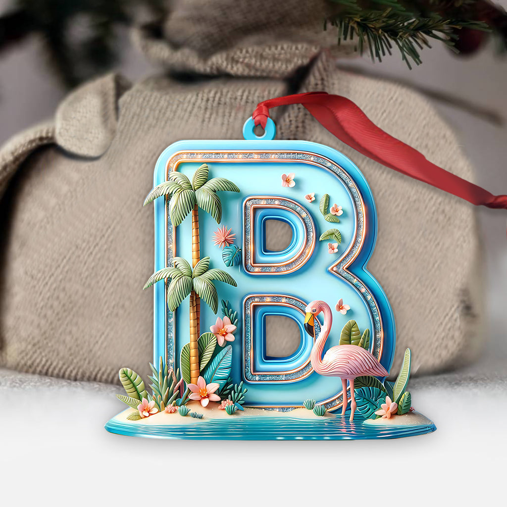 Flamingo Letter - Personalized Flamingo Ornament