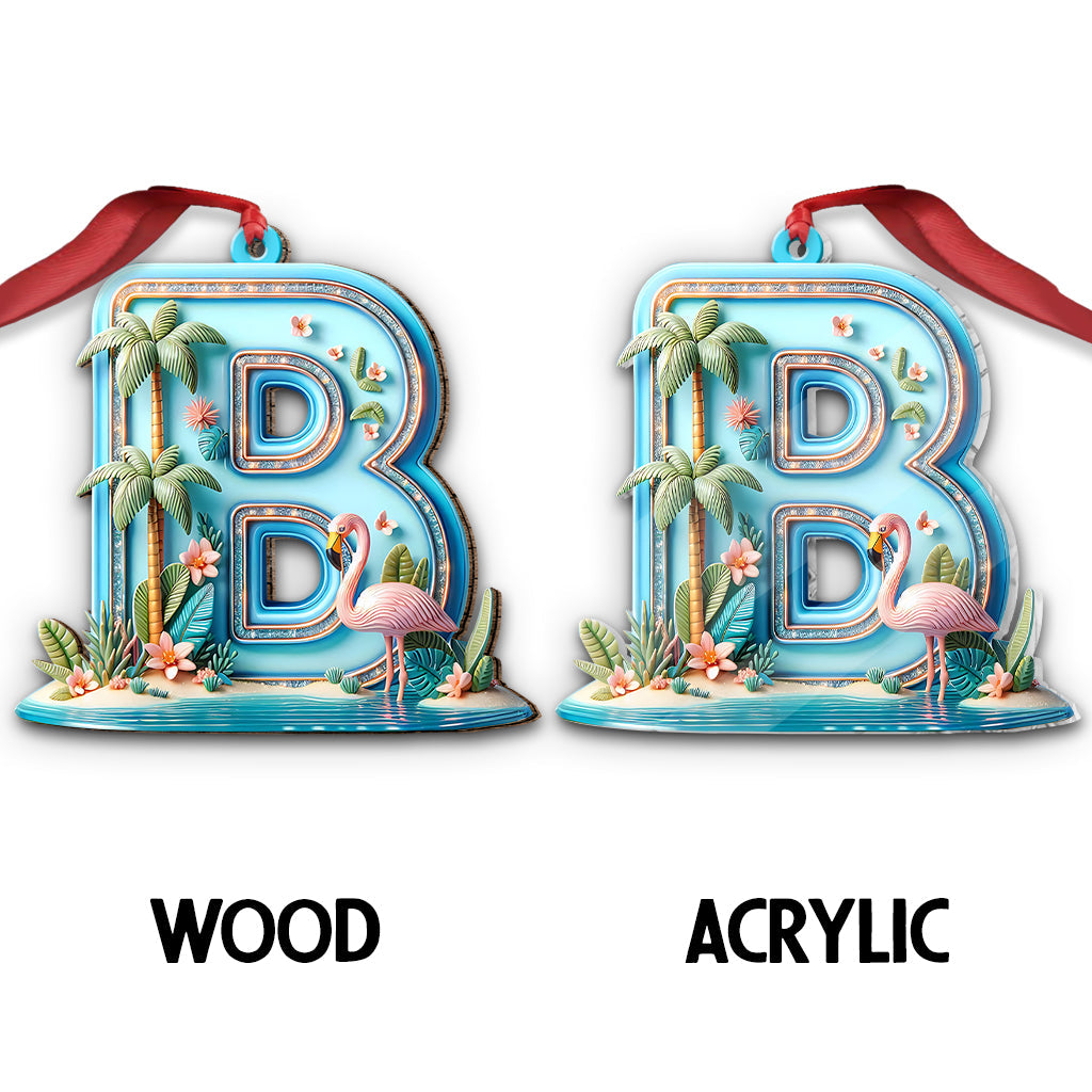 Flamingo Letter - Personalized Flamingo Ornament