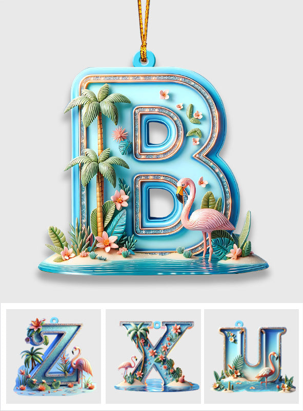 Flamingo Letter - Personalized Flamingo Ornament