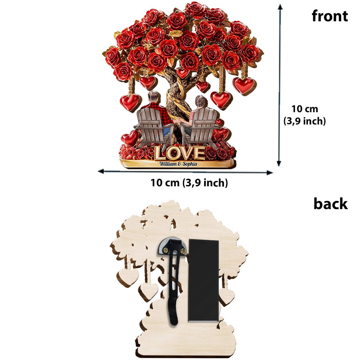 True Love - Personalized Couple Shaped Car Visor Clip