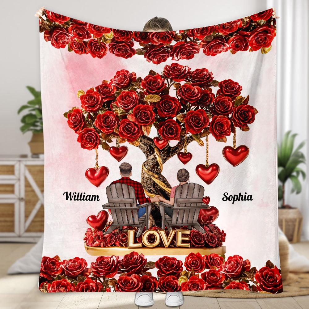 Arbre de l'amour - Couverture personnalisée pour couple