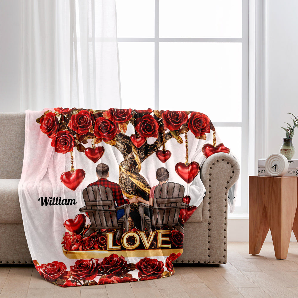 Arbre de l'amour - Couverture personnalisée pour couple