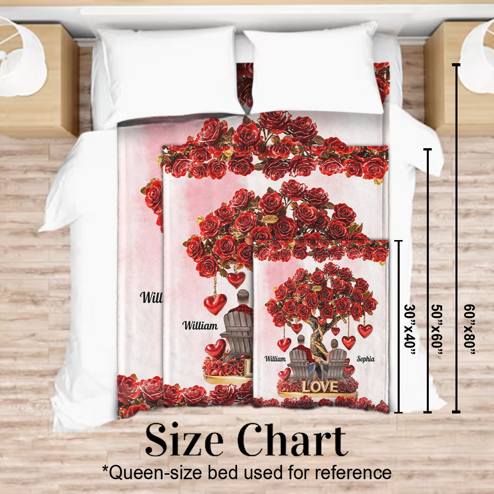 Arbre de l'amour - Couverture personnalisée pour couple