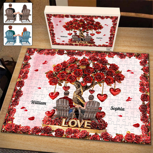 Arbre de l'amour - Puzzle personnalisé pour couples