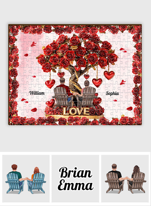 Tree of Love - Personalized Couple Jigsaw Puzzle