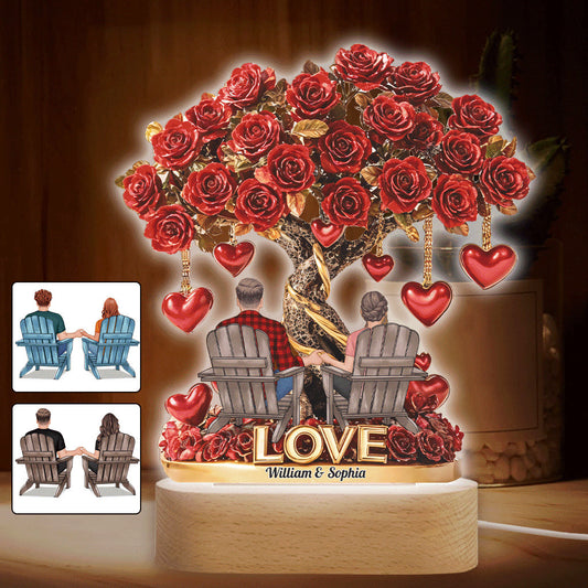 Arbre de l'Amour - Socle lumineux personnalisé en forme de couple
