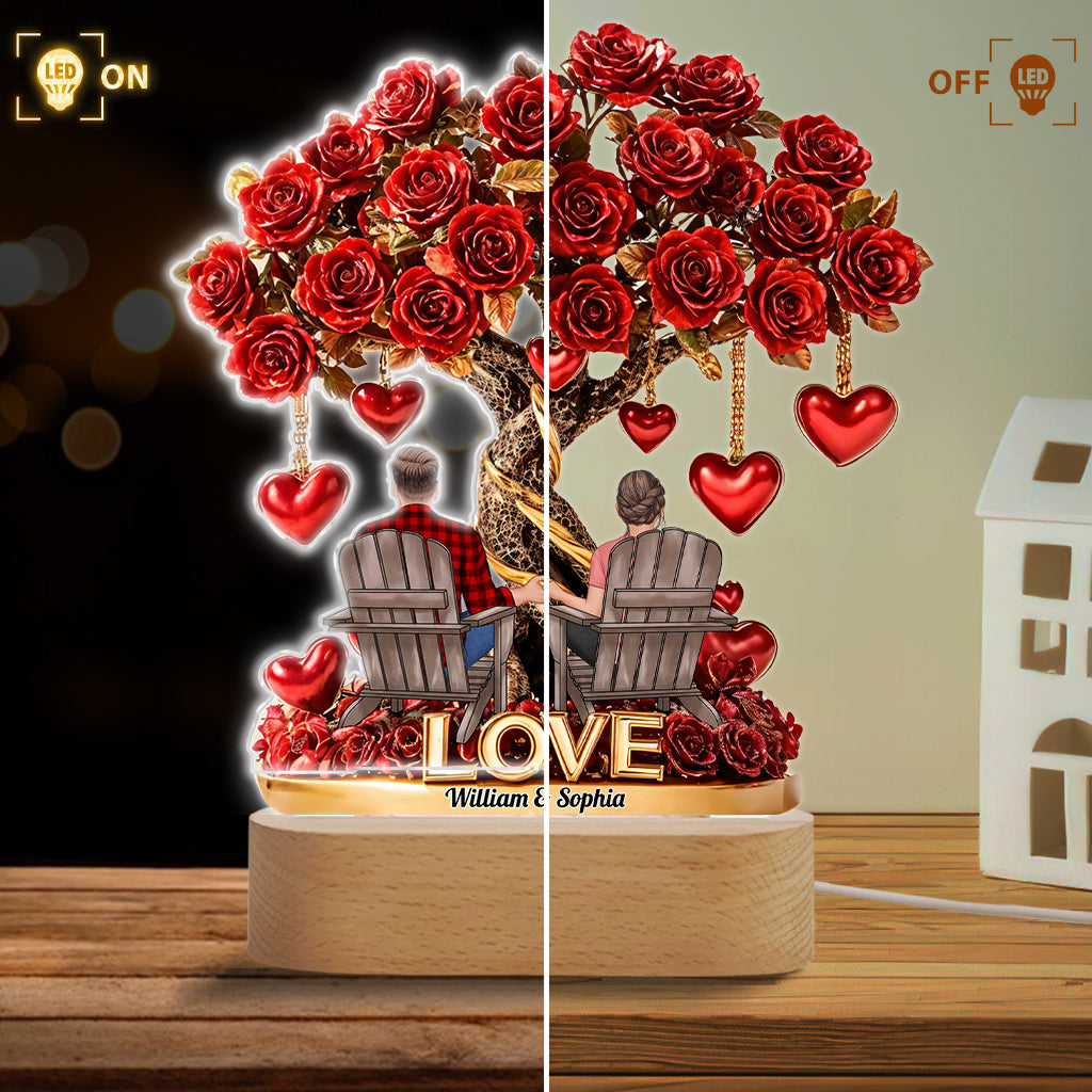 Tree of Love - Personalized Couple Shaped Plaque Light Base