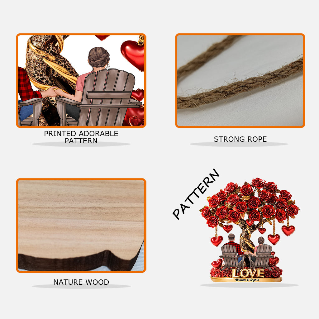 Tree of Love - Personalized Couple Custom Shaped Wood Sign
