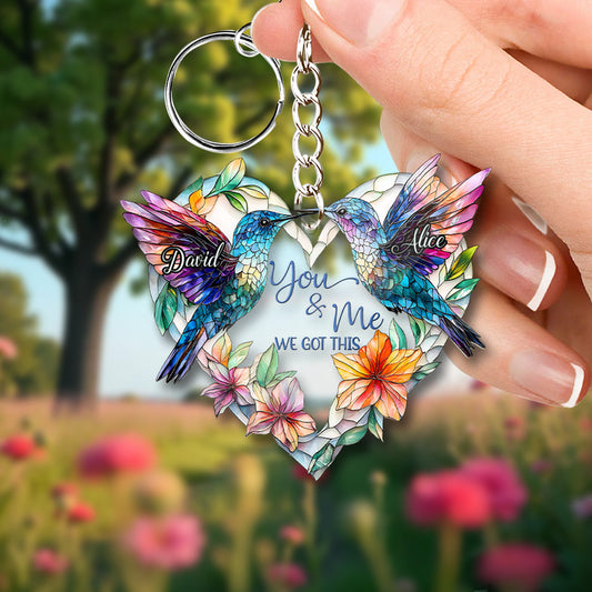 Couple de colibris - Porte-clés colibri personnalisé