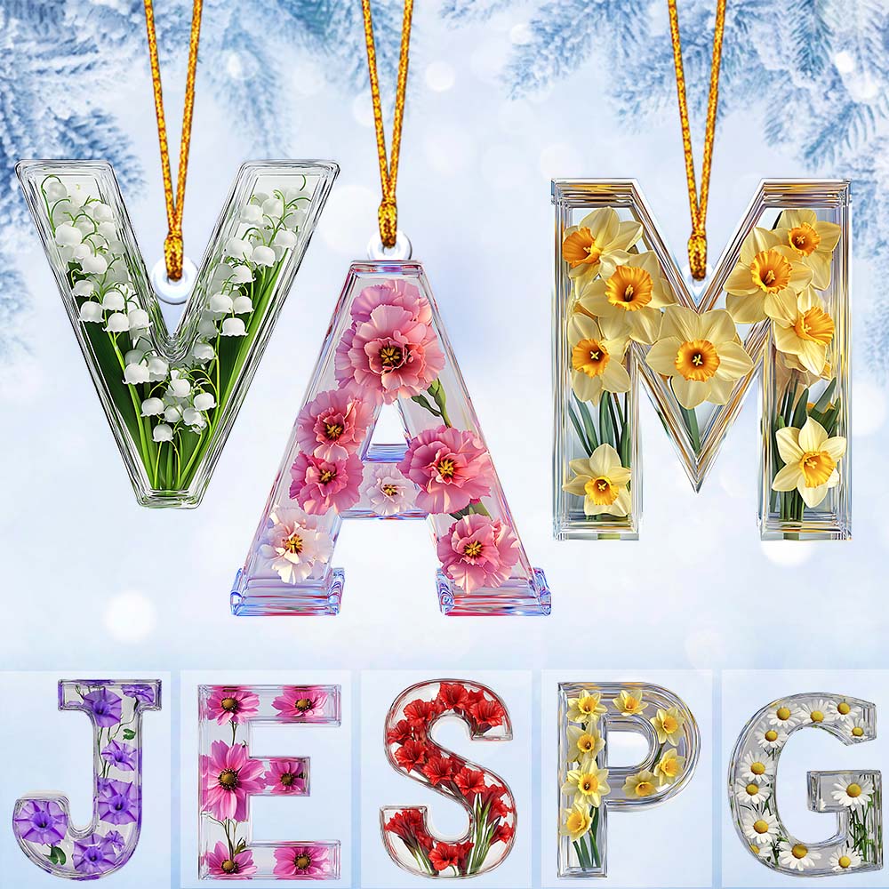 Lettre florale magnifique - Ornement personnalisé pour meilleure amie.