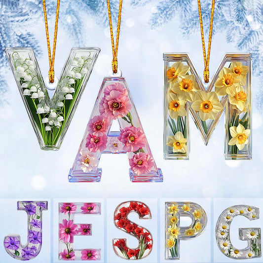 Lettre florale magnifique - Ornement personnalisé pour meilleure amie.