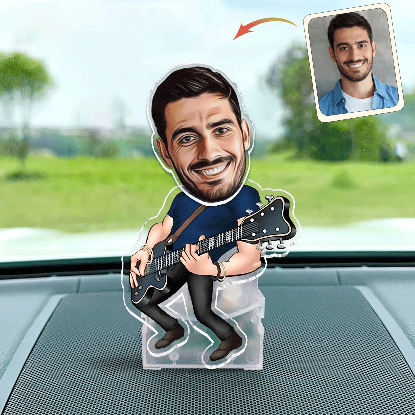 Funny Guitarist - Guitar gift for husband, him, boyfriend, father, son - Personalized Custom Shaking Head