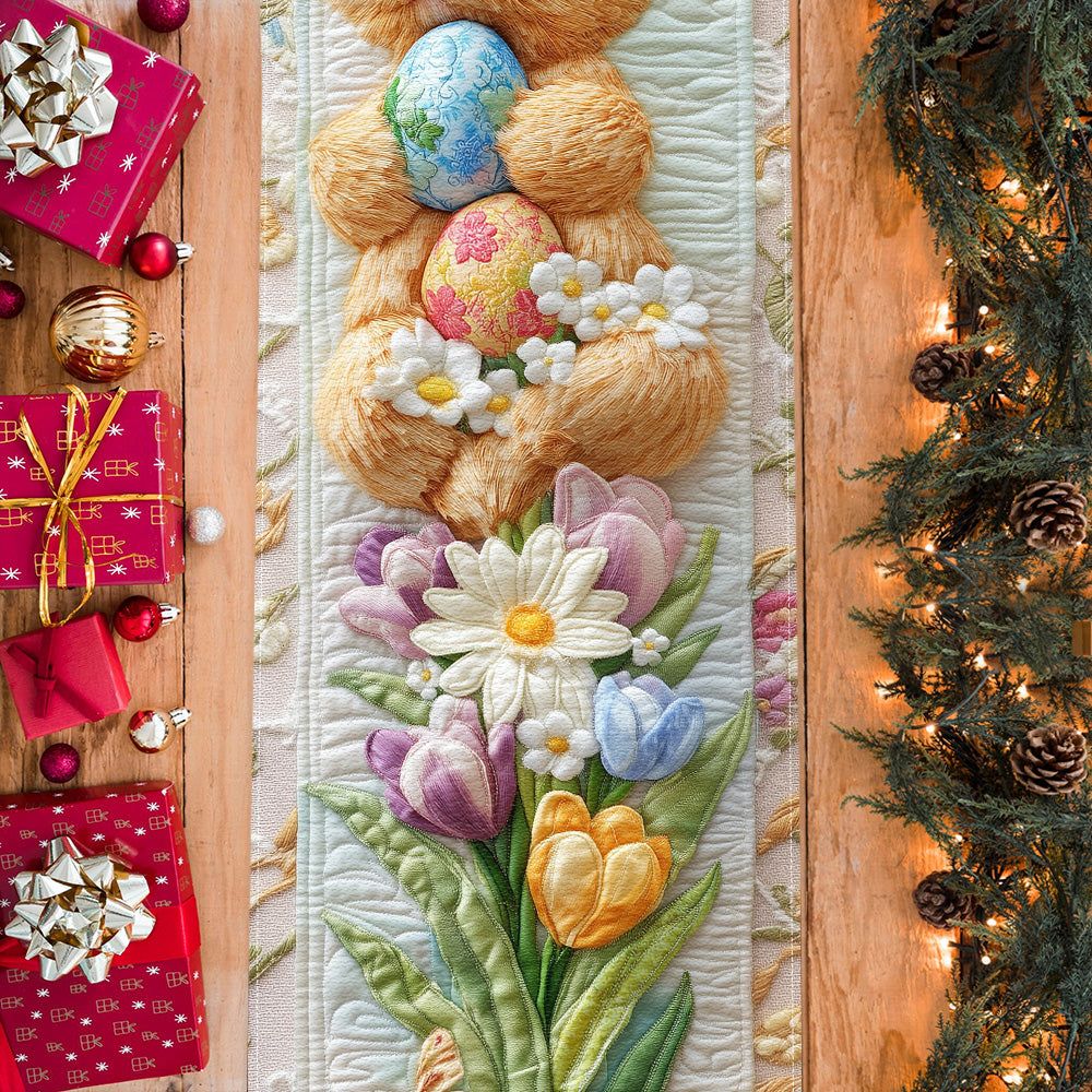 Joyeuses Pâques ! Chemin de table familial personnalisé