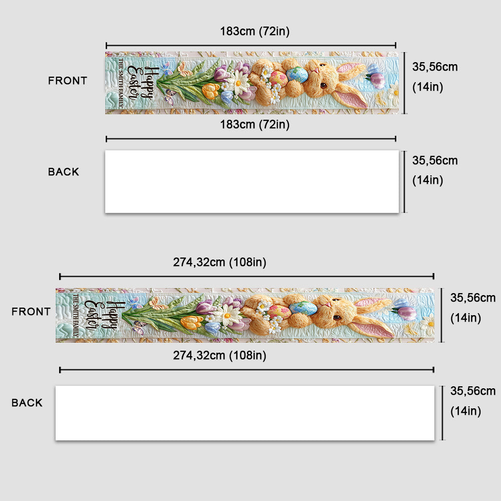 Joyeuses Pâques ! Chemin de table familial personnalisé