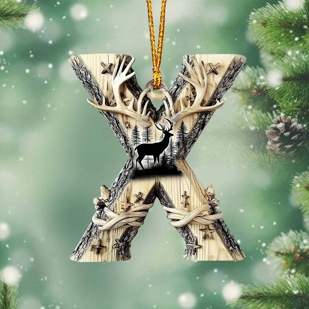 Lettre au choix, alphabet de chasse - Ornement de chasse personnalisé