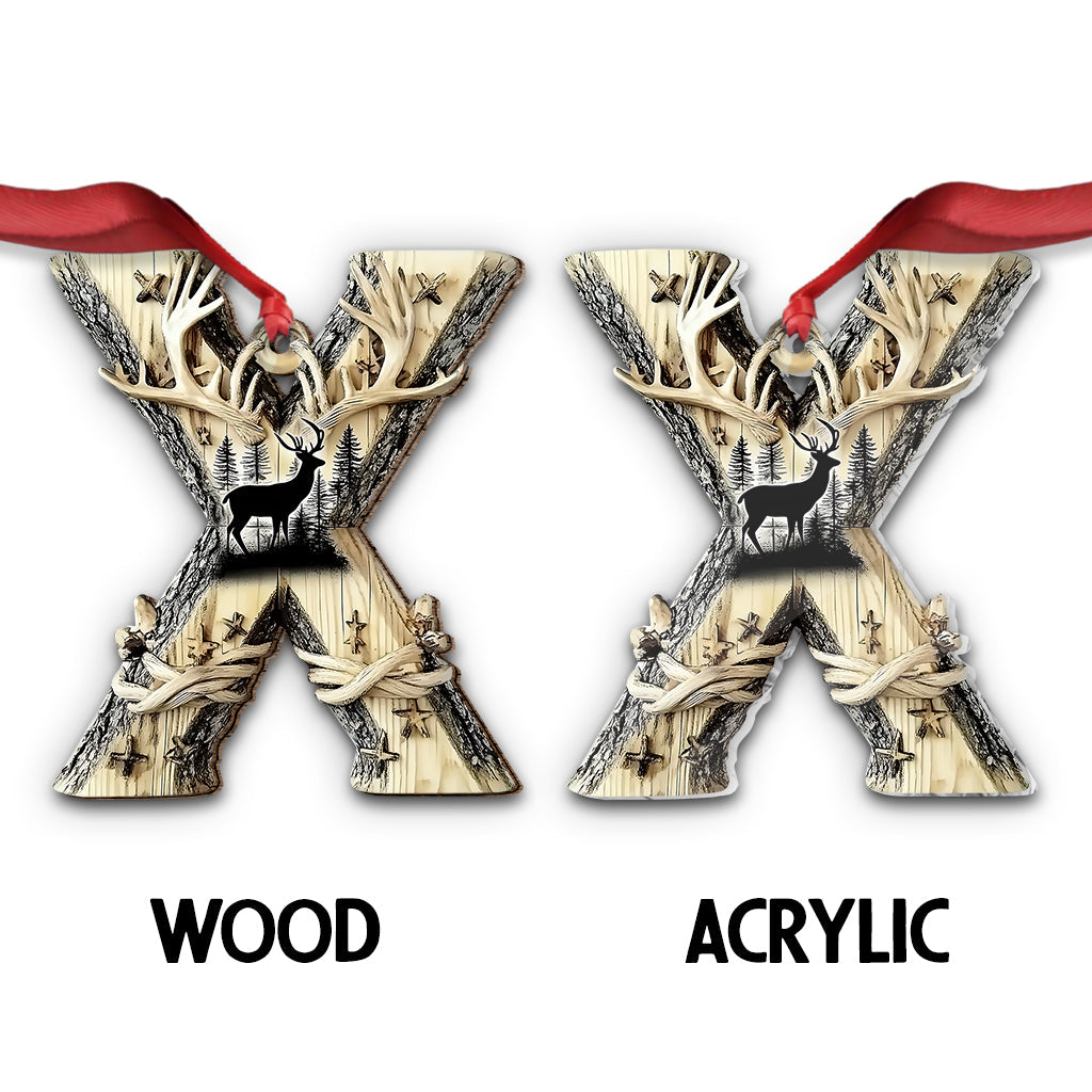 Lettre au choix, alphabet de chasse - Ornement de chasse personnalisé