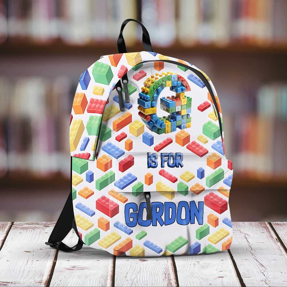 Building Alphabet Letter - Personalized Kid Backpack