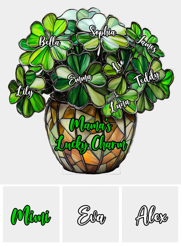 Lucky Mama - Personalized Mother Custom Shaped Acrylic Plaque