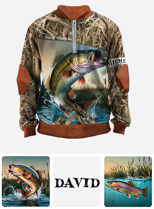 Carp Fishing - Personalized Fishing Men Zip-Up Sweatshirt