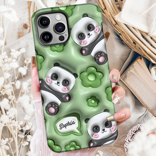 Coque de téléphone personnalisée avec imprimé intégral « J’adore les pandas »