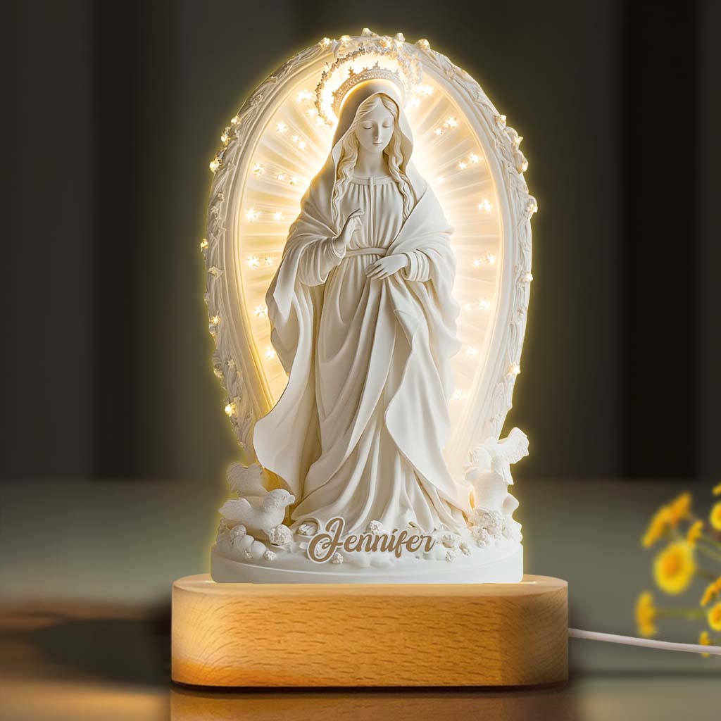Croyant - Socle lumineux personnalisé en forme de plaque chrétienne